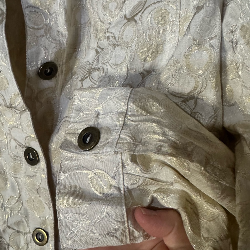 Ruby Rd. Elegant Cream Embroidered Circle Pattern… - image 3